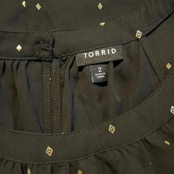 Torrid Black Sleeveless With Gold Diamonds 1051 - Picture 3 of 6